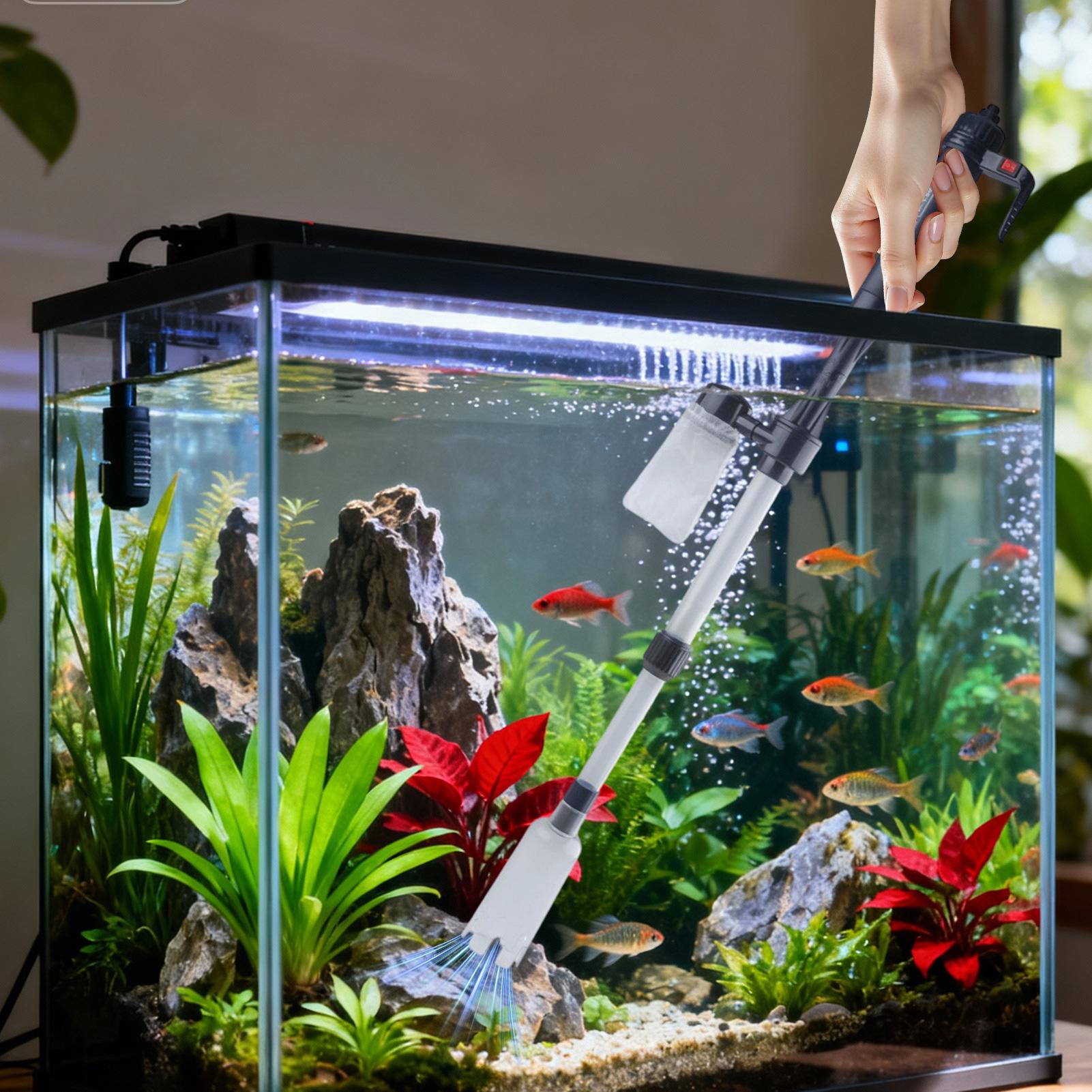 Aquarium Fish Waste Collector - 3 in 1 Aquarium Vacuum Gravel