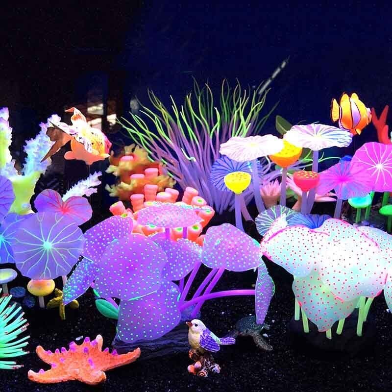 Silicone Glowing Landscape Art - Aquarium Fish Artificial ulasan dan harga