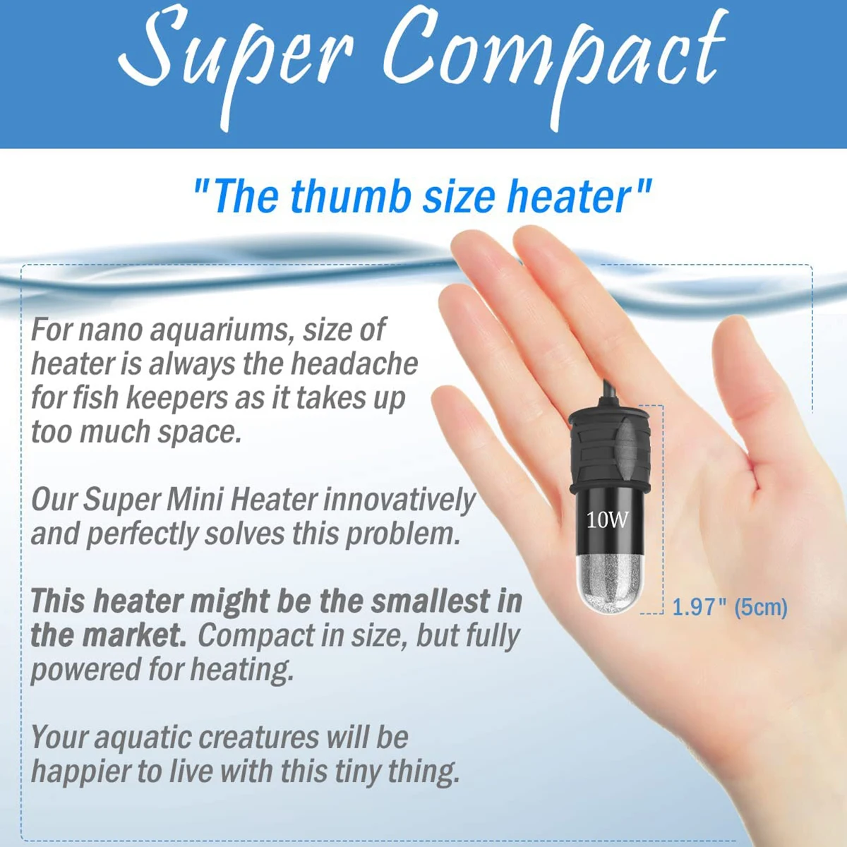 10W Adjustable Aquarium Heater - Aquarium Heater Submersible ulasan dan harga