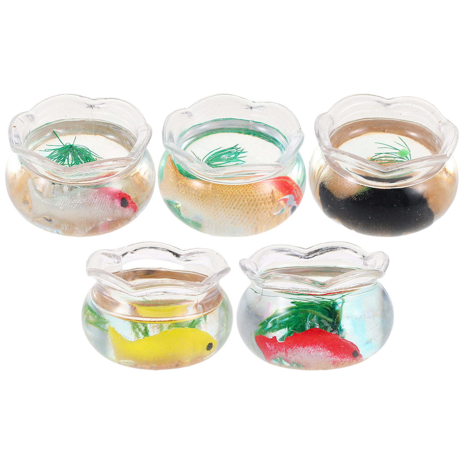 5Pcs Miniature Fish Bowl Small - Fish Toy In Aquarium ulasan dan harga